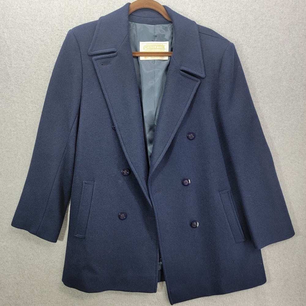 PENDLETON coat Womens 12 Virgin Wool Jacket Blazer USA Made Vintage pea coat